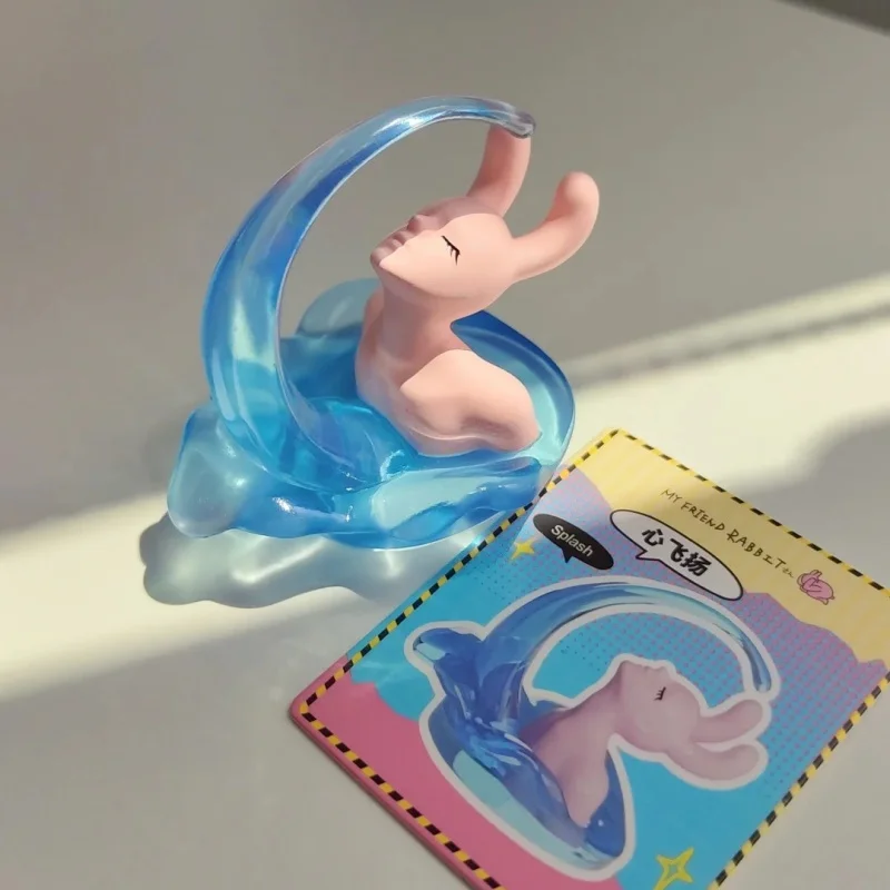 ตุ๊กตากระต่ายสีชมพูแท้ Plzdot ซีรีส์ Abstract รุ่นมินิ บลายด์บ็อกซ์ ของเล่นตั้งโต๊ะ ของขวัญวันหยุดสำหรับเด็ก รุ่นที่สอง