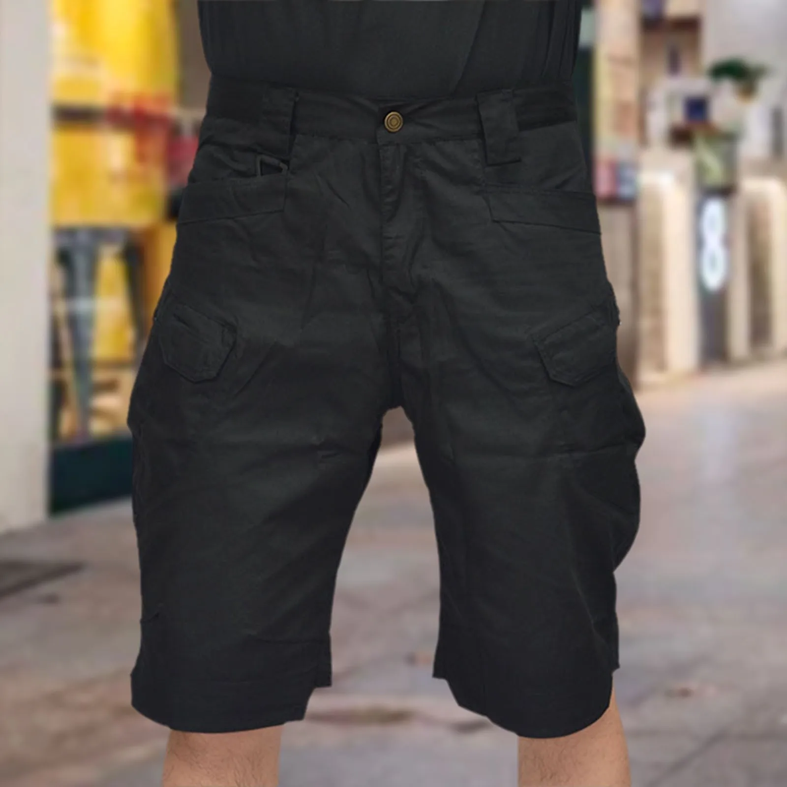 Men's Shorts Shorts Solid Pocket Shorts Fishing Hiking Shorts For Work Wear Outdoor Black Shorts Memory Foam