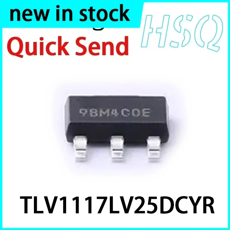 10PCS New TLV1117LV25DCYR Silk Screen VS SOT-223 2.5V 1A Low-voltage Differential Voltage Regulator