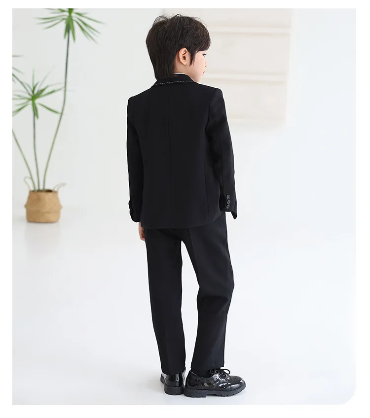 Kinderanzug-Set, Britischer Stil Blumenmädchen-Kleid für Einjährige, Jungen-Kostüm für Reden, Klavier, Laufsteg-Performance A5047 – Detail 14