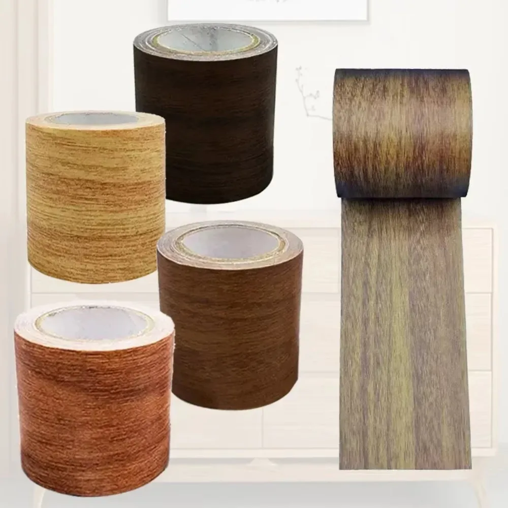 Realistic Wood Grain Repair Adhesive Duct Tape 4.5M Roll Floor Furniture Renovation Skirting Line Sticker Home Decoration