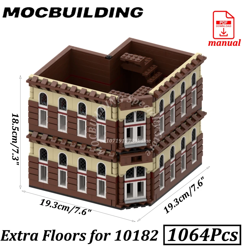 Add-on Floor for MOC-10182 City Street View Display MOC Building Blocks Brick Toys Construction Gift Christmas Present