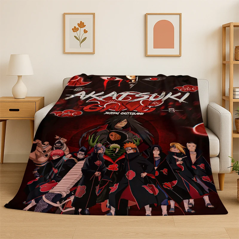 Retro Anime N-Naruto Cartoon I-Itachi Flannel Throw Blanket,Warm Cozy Blanket for Bed,Sofa,Couch,Bedroom,Living Room,Office,Gift