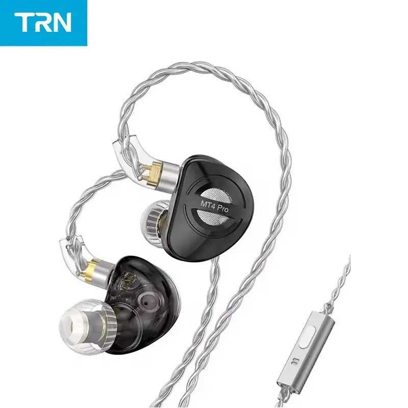 TRN MT4 PRO HXBB 2DD In Ear Earphone Bass Type C Dual Dynamic HiFi Running Noise Canceling Headset Headphone In Ear Monitors