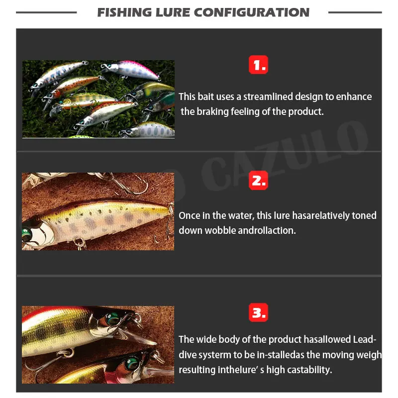 Stream Minnow Sinking Fishing Lure 50mm 5.2g Fishing Accessories Peche Carpe Leurre Micro BaitS Isca Artificial Wobblers Tackle