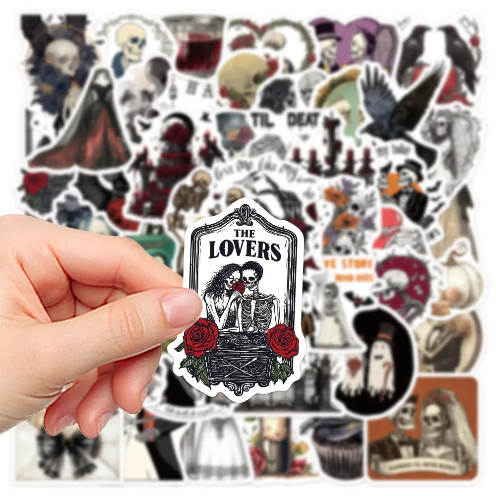 

50PCS Retro Halloween Wedding Stickers DIY Decoration Mobile Phone Case Water Cup Laptop Computer Graffiti Skateboard Toys Gifts