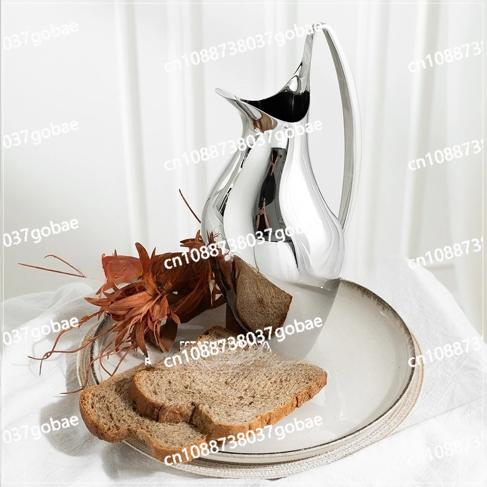 Nordic Modern Stainless Steel Pot-shaped Flower Ware Soft Decoration Model Room Desktop Ornament Household