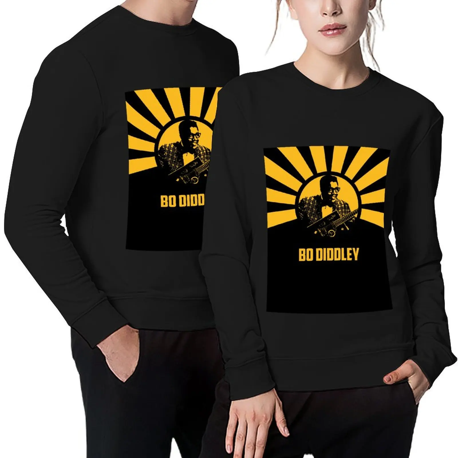 

Bo Diddley Pullover tracksuit autumn clothes japanese style mens designer clothes hooded sweatshirts