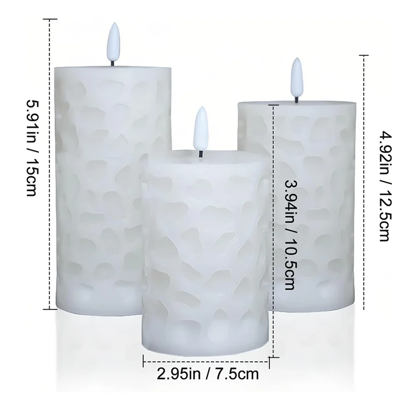 【Decorazione fai-da-te】Luce a candela mobile a LED tremolante con stoppino, elettrico senza fiamma bianco caldo con telecomando Confezione da 3 per la decorazione, matrimonio