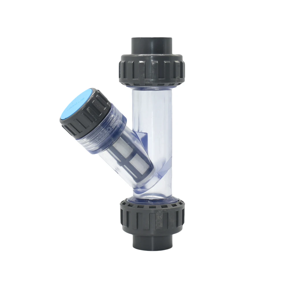 20/25/32/40/50/63mm Farm Garden Water Filter Screen Irrigation System Filter Transparent Plastic Tube Quick Coupler