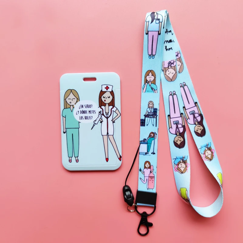 Neue Kreative Arzt Krankenschwester Lanyards ID Abzeichen Halter Frauen Karte Halter Hängen Seil Mädchen Lanyard Karte Fall Versenkbare Clip – Detail 23