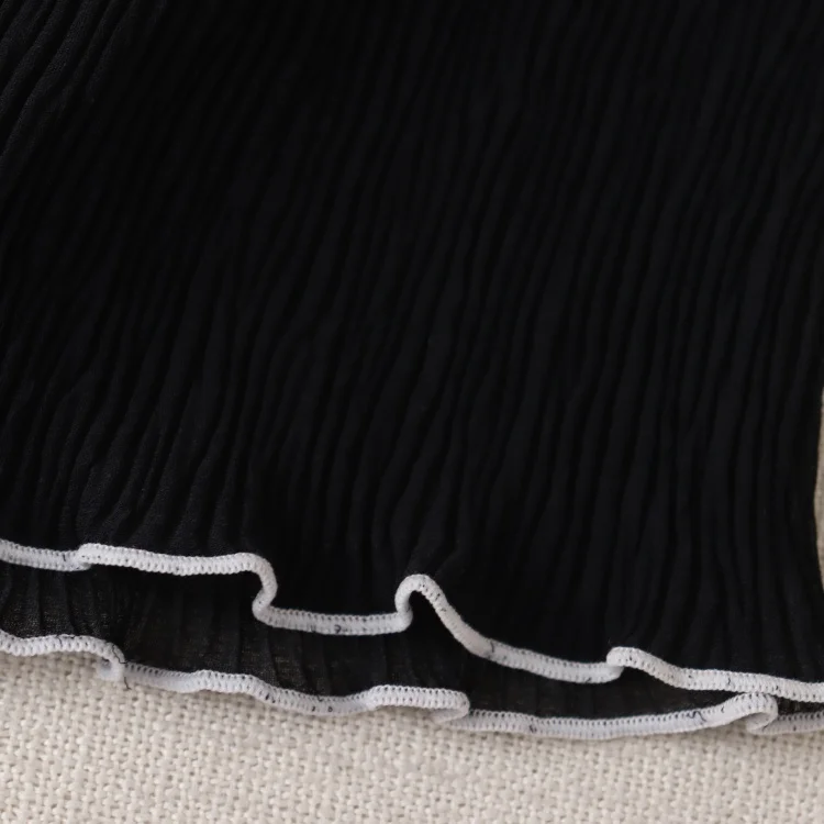 Sommer Neue runde Ne Pullover Dünne Plissee Elastische Abnehmen frauen Farbe Personali Dünne irt Polyester Faser 00%