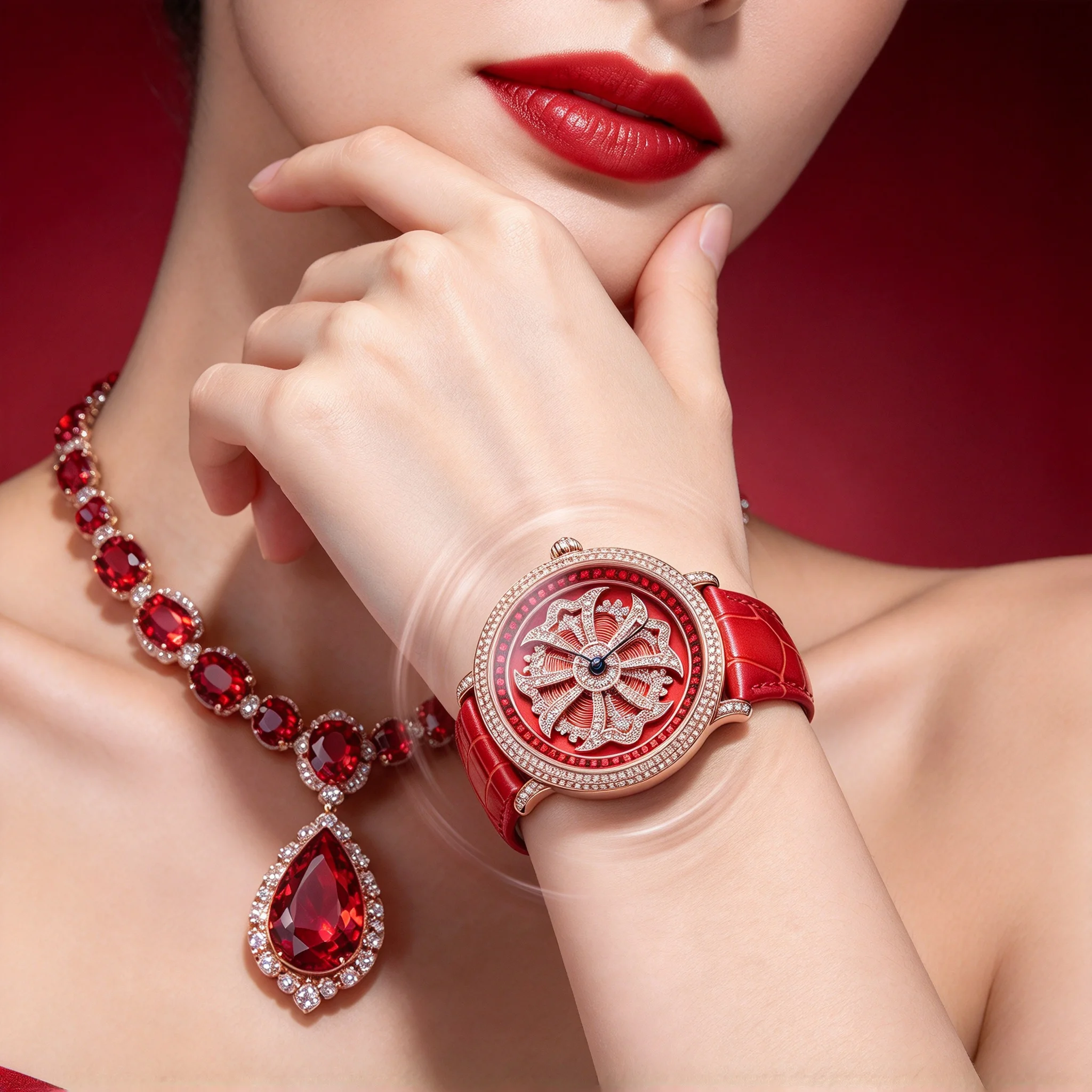 Davena Lady Women's Watch Spin Crystal Rhinestones Hours Fashion Real Leather Bracelet Luxury Girl's Birthday Gift Box