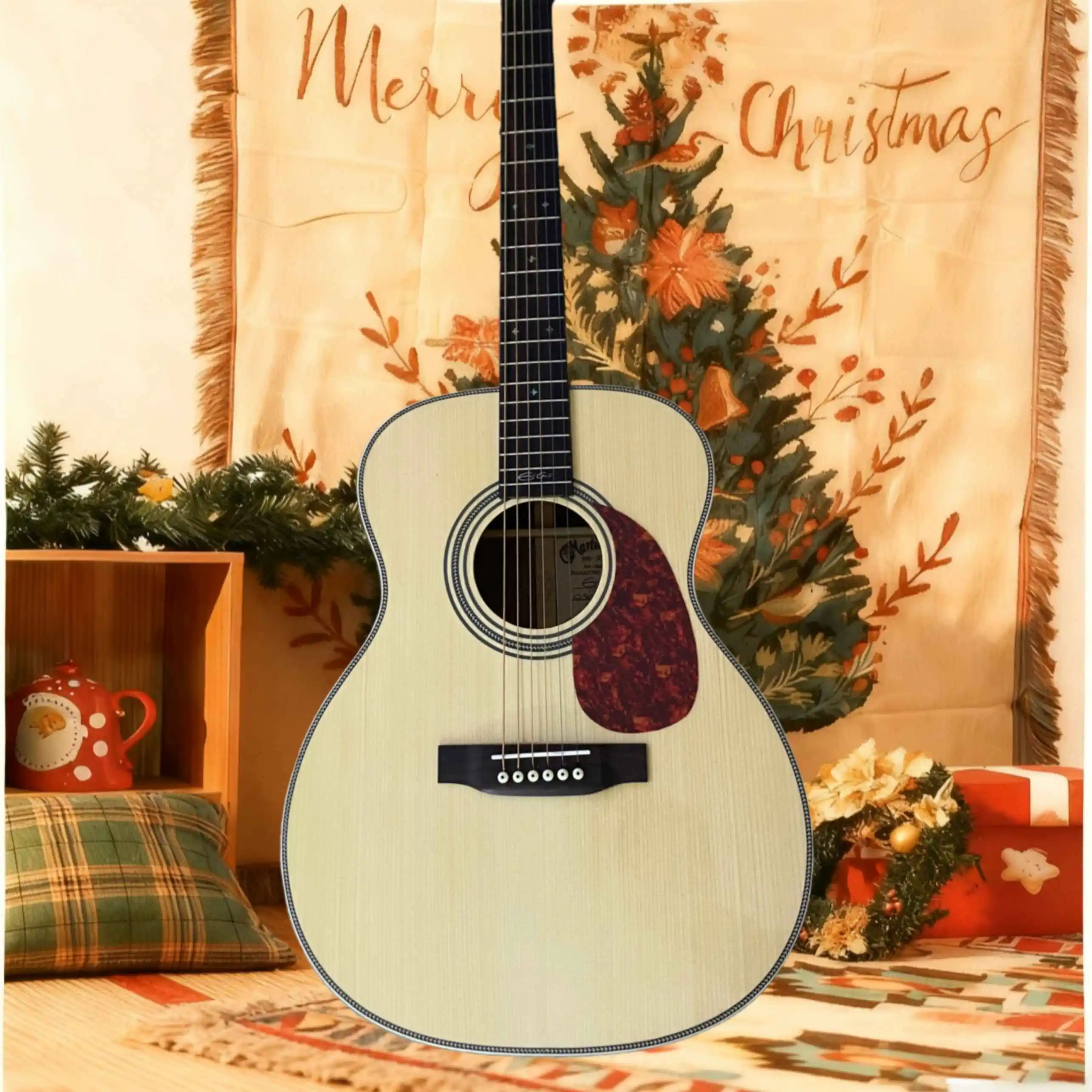 Handmade 000-28 Acoustic Guitar Spruce Top Symmetrical Design Bone Nut Folk Instrument Suitable for School Seaso view 3