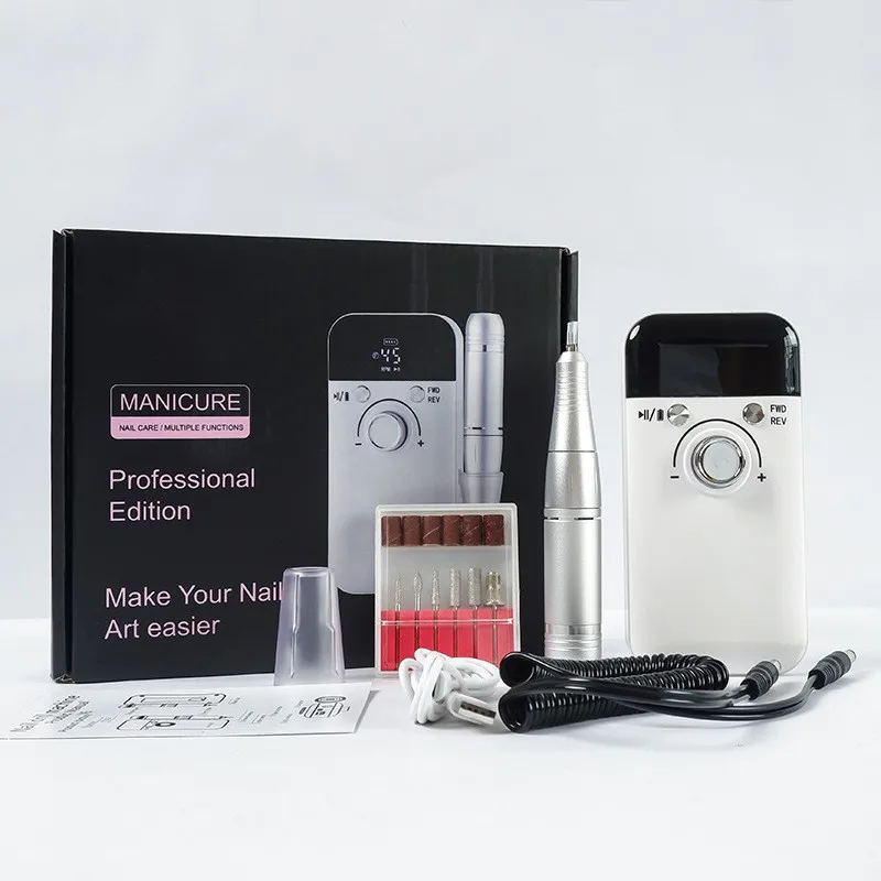 【HOT-PRICE!】V6 nagelslijper Professioneel, draagbaar USB oplaadbaar manicureapparaat, 45.000 RPM snelheid