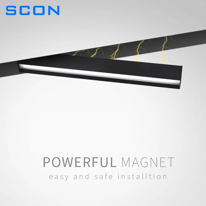 SCON Mini Size Recessed Magnetic Track Light Modern Design LED Ceiling Spotlight Light Magnetic Track System Rail Lighting DC24V