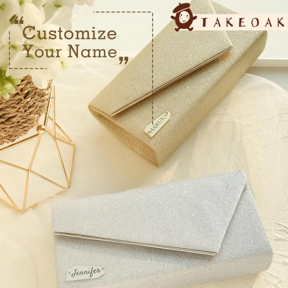 

Custom Name Glitter Clutch Bag Personalized Engraved Evening Envelope Purse for Wedding Party Envelope Purse for Bridesmaid Gift
