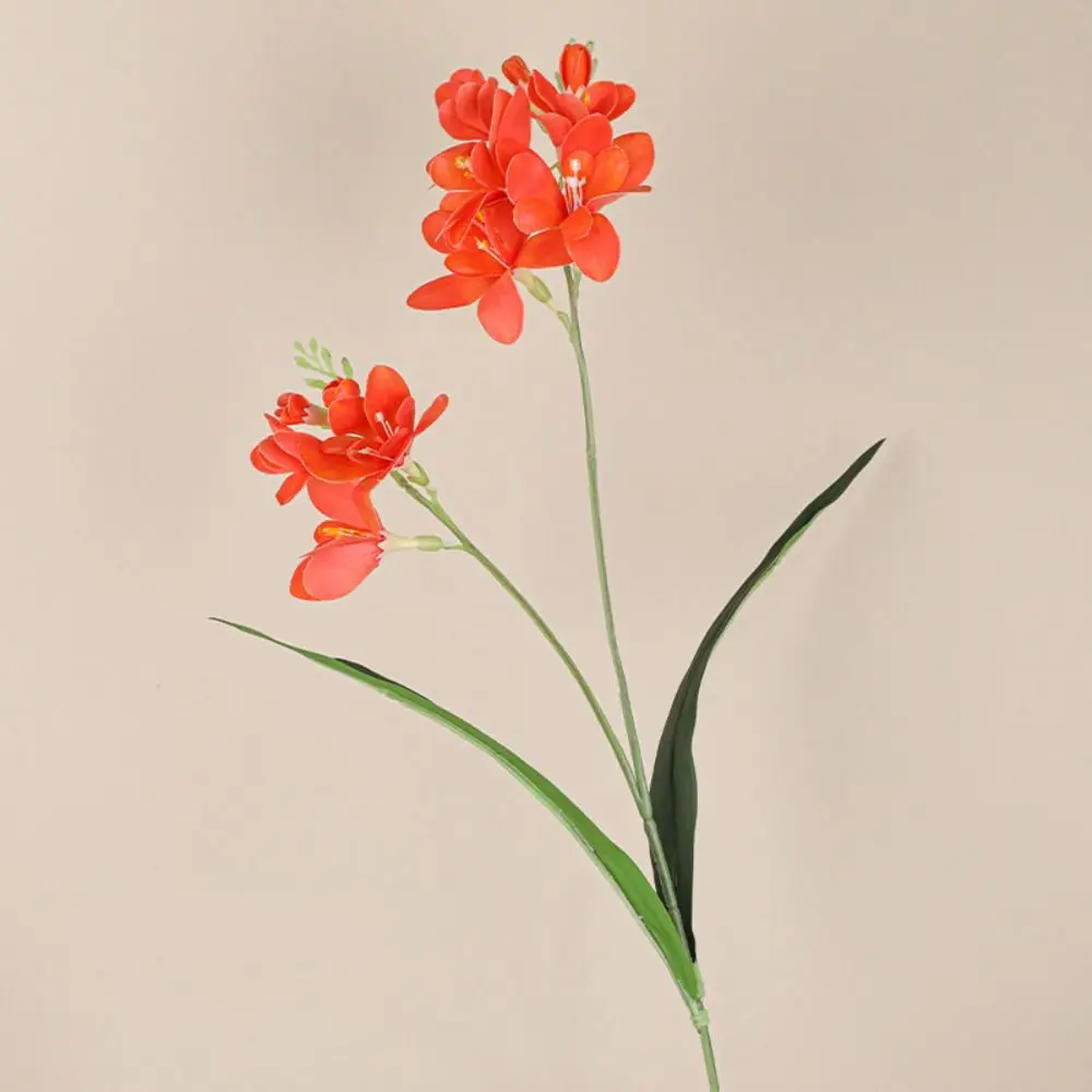 2 شوكة زهور فريزيا الاصطناعية لمسة حقيقية محاكاة واقعية زهرة ويلان اليدوية الزهور وهمية ديكور غرفة المعيشة المنزلي