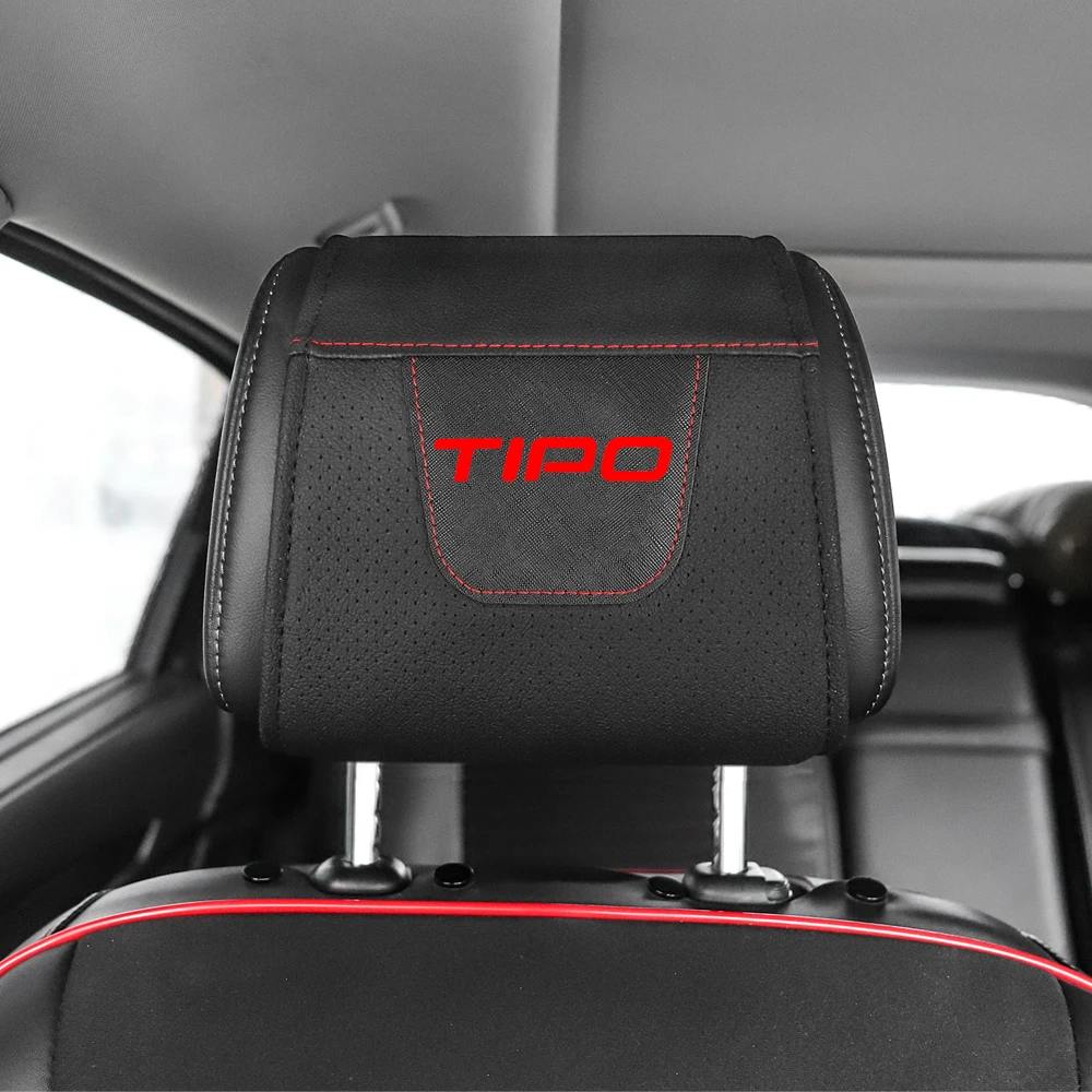 1pc dla Fiat Tipo zagłówek samochodowy obudowa ochronna Pu skórzany zagłówek samochodowy pokrywa akcesoria samochodowe