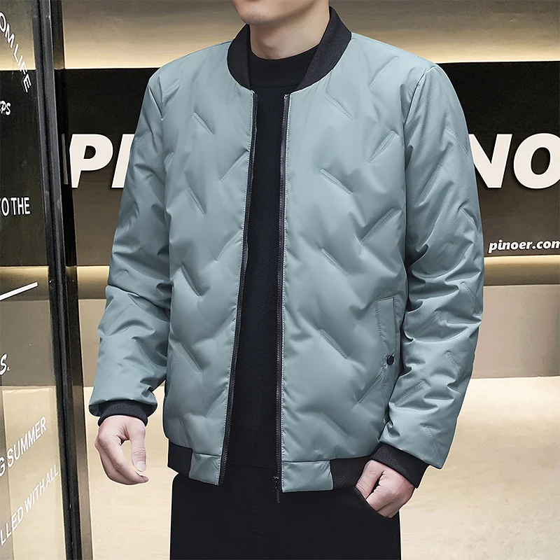 

Mens Light and Thin Duck Down Jacket Mens Warm Fashionable and Cool Baseball Collar Down Jacket Mens Winter Cotton-padded Jacket