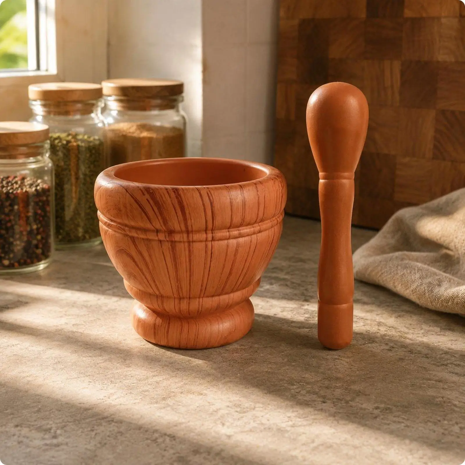 Garlic Grinder Manual Spice Garlic Mortar Pestle for Pepper Herbs Grinding Kitchen Tool view 5