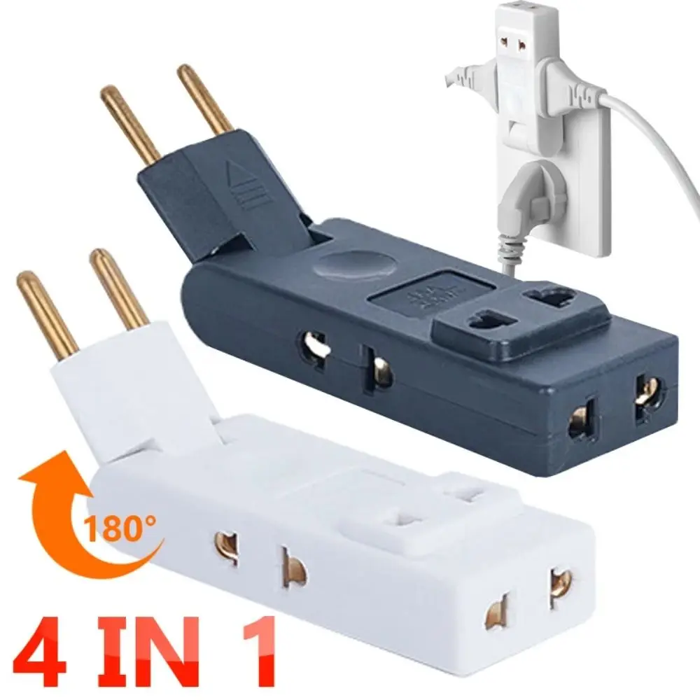 4 in 1 EU Electrical Socket 180 Degree Rotation Plug Adapter Extension Protable Power Converter Wall Outlet Plugs Adaptors