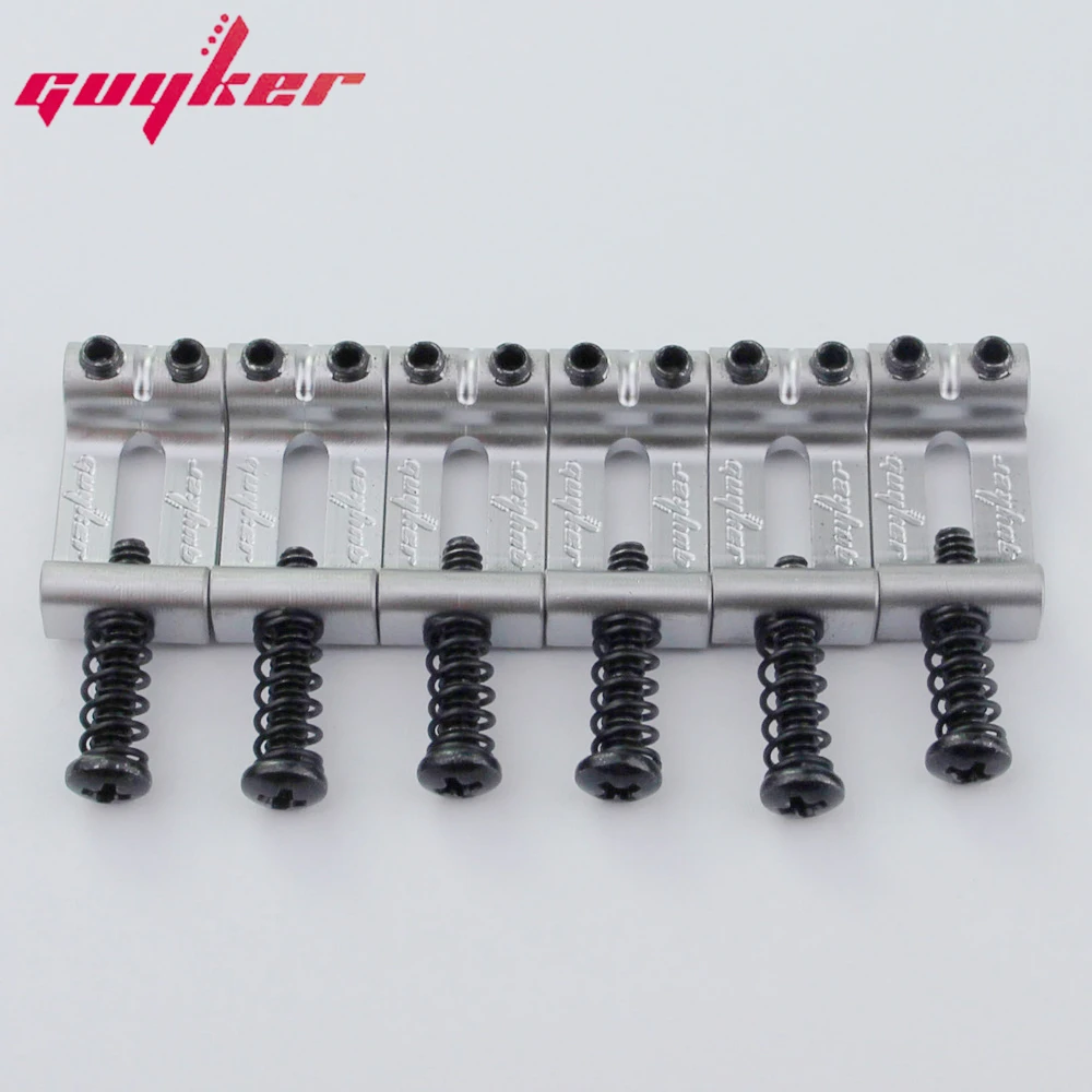 6Pcs GUYKER Tremolo Bridge Bent Brass Saddles System 10.5/10.8MM Replacement for ST TL Electric Guitar