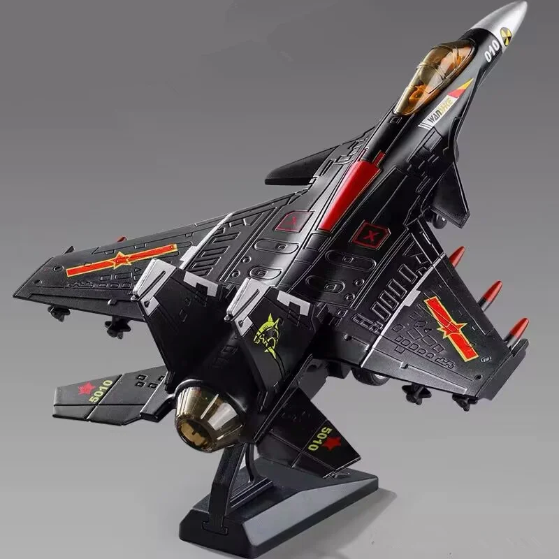 NEW Flying Shark J-15 Alloy Stealth Fighter Aircraft Airplane Model Metal Fighter Battle Plane Model Sound Light Kids Toys Gifts