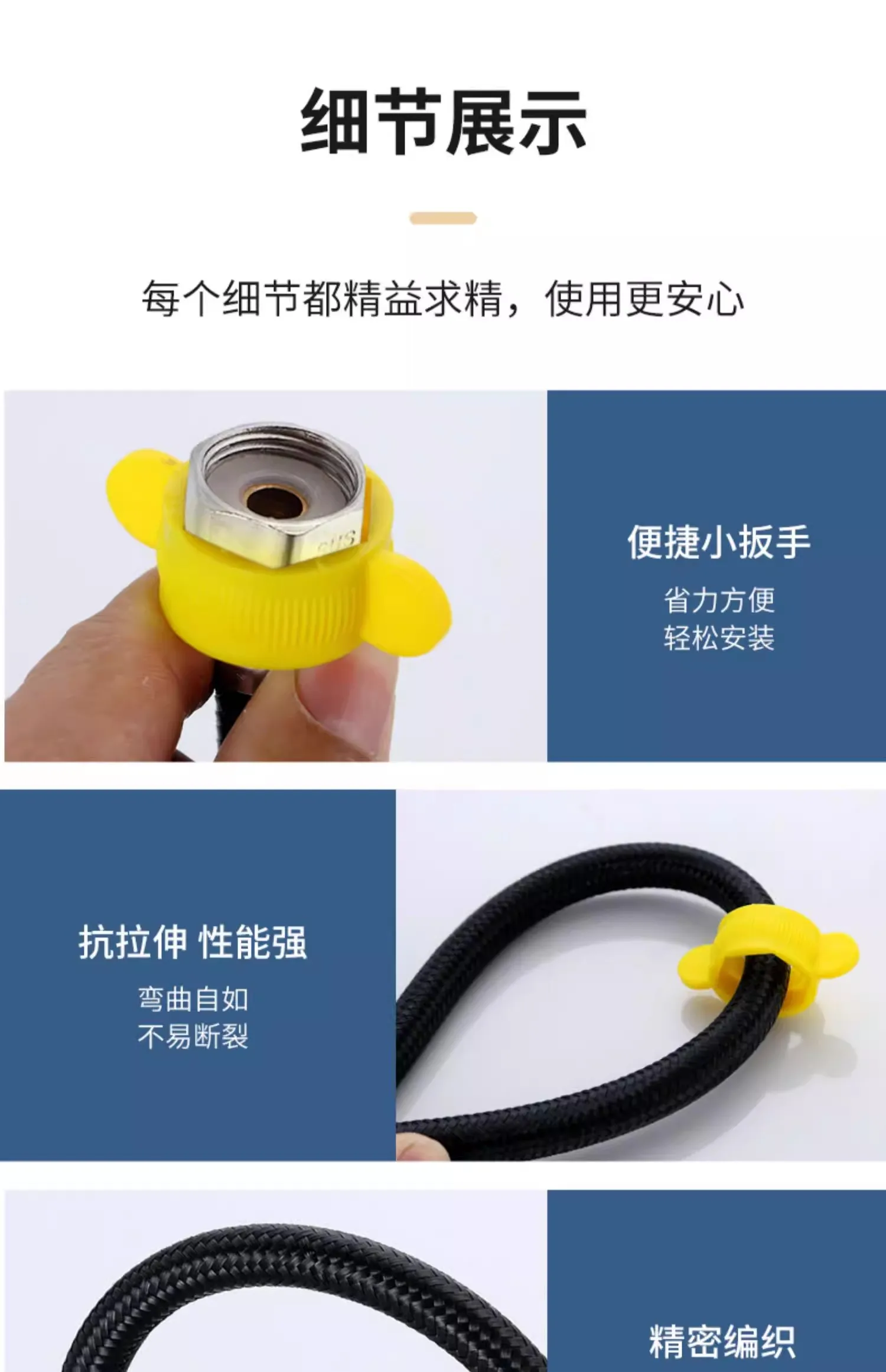 1pc 20/60/80/100/150/200CM Nylon Braide Shower Hose Flexible Anti-Winding Explosion-proof High Pressure Powerful Bathroom Tube