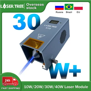 LASER TREE Lasermodule 10 W/20 W/30 W/40 W Optische Power met Air Assist Laserkop TTL Blauw Licht voor Graveur Snijden Hout Gereedschap