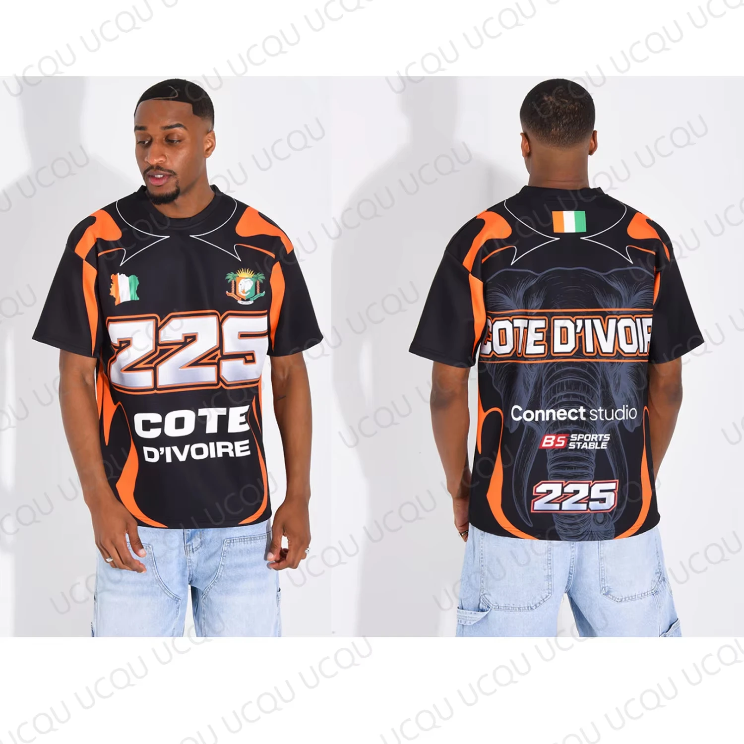 2026Cote d Ivoire 225 Orange Graphic T Shirt Ivory Coast Flag Short Sleeve Streetwear Jersey Men Women Summer Fan Top