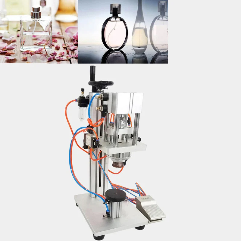 Semi Automatic Perfume Bottle Crimping Machine/Pneumatic Perfume Capping Machine Perfume Bottle Crimping Bottle Tightening Machi