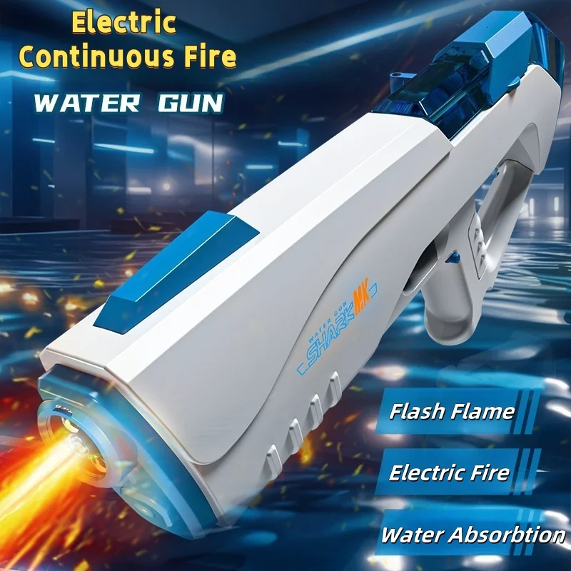 Pistola de Agua Eléctrica Automática de Alta Presión Recargable de Largo Alcance, Pistola de Agua para Niños y Adultos, Juguete para Piscina, Playa y Actividades al Aire Libre