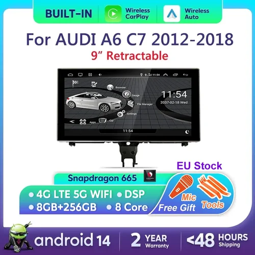 Android 14 CarPlay Für Audi A6 C7 A7 2012 ~ 2018 MMI 3G RMC Auto Multimedia Player Navigation auto Radio Stereo GPS Touchscreen