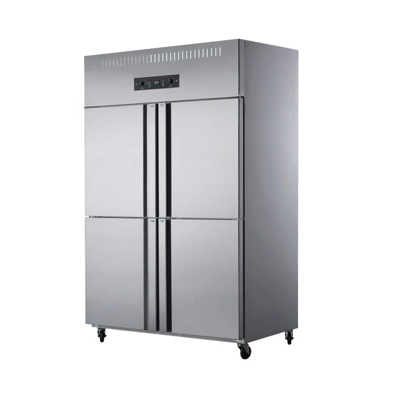 

Commercial four-door kitchen refrigerator stainless steel refrigerated and frozen dual-temperature
