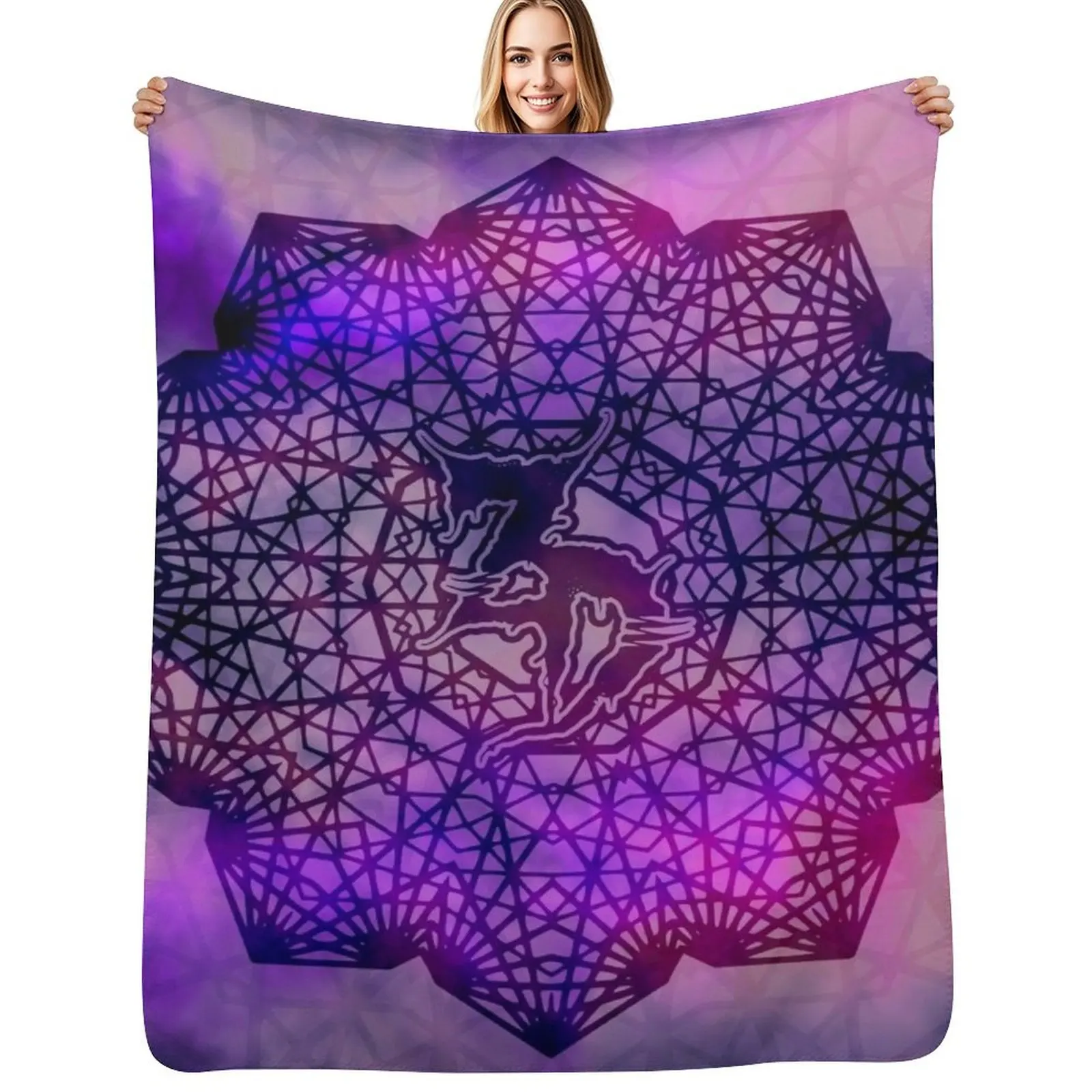 Zeds Dead Mandala Purple Throw Blanket Beautifuls For Sofa Thin Bed Hairys wednesday heavy to sleep Blankets