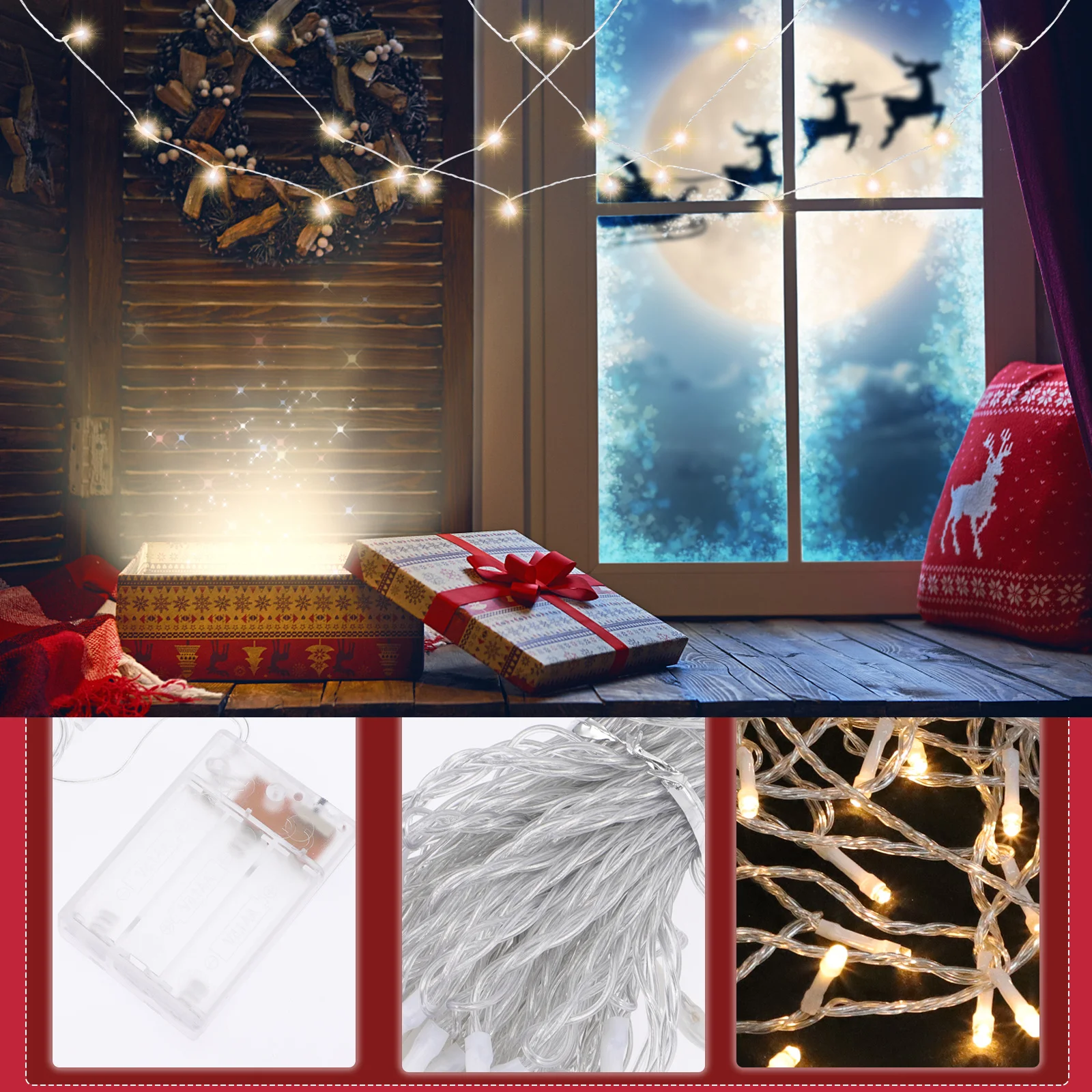 20 متر 100 LED أضواء عيد الميلاد في الهواء الطلق مقاوم للماء سلسلة أضواء لحديقة سياج فناء شرفة عطلة حفل زفاف زينة