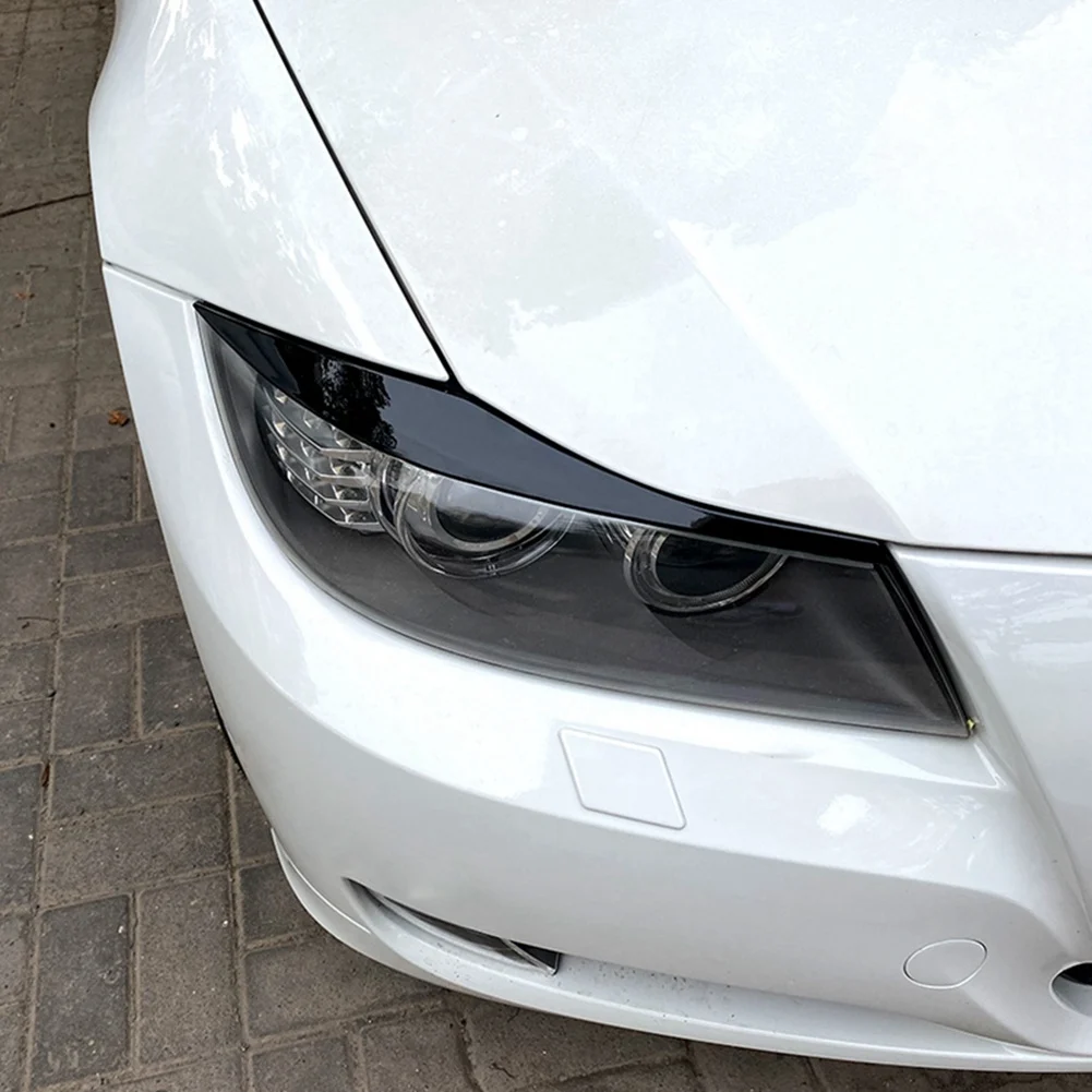 Car Headlights Eyebrows Eyelids Cover Eyelash Head Light Stickers For BMW 3 Series E90 E91 320I 330I 05-12-T61C
