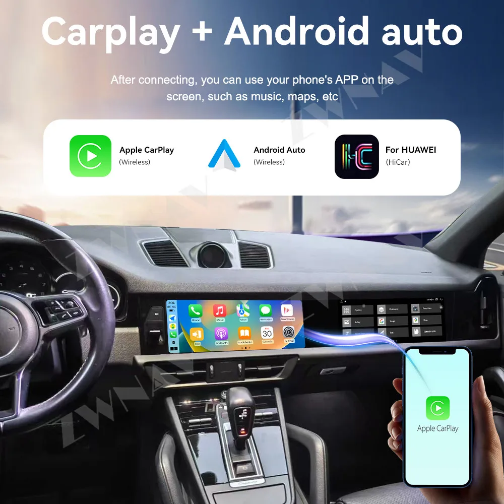 

Автомобильное радио, двойной 12,3-дюймовый Android 13 Carplay для Porsche Cayenne 2018-2023, GPS-навигация, автомобильный мультимедийный плеер, головное устройство, авто