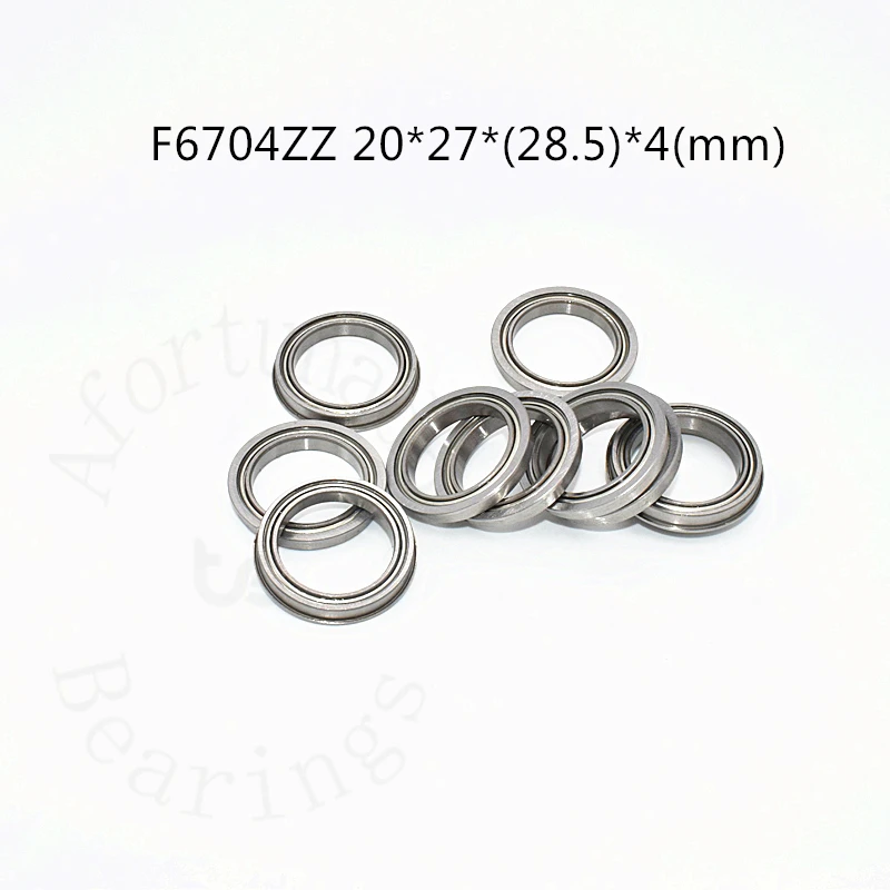 Flange Bearing 10pcs F6704ZZ 20*27*(28.5)*4(mm) chrome steel Metal Sealed High speed Mechanical equipment parts