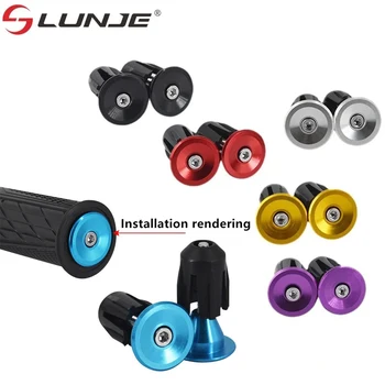 1 paio di tappi terminali per manubrio bici in lega di alluminio per mountain bike, tappo terminale per manubrio per bicicletta, copertura per maniglia con blocco multicolore