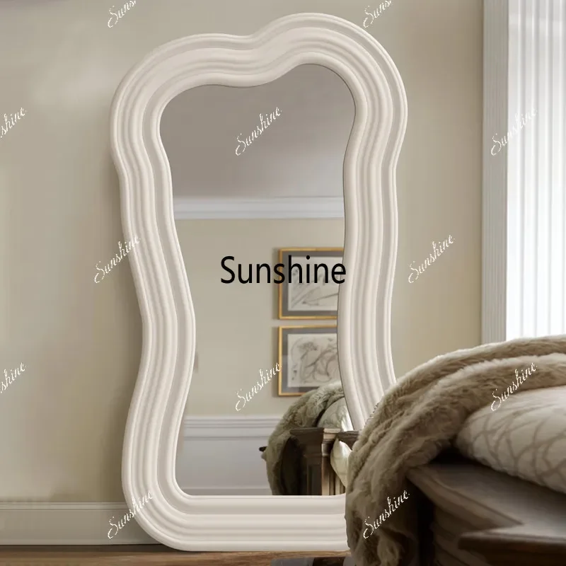 French wave special-shaped floor mirror household simple full-length mirrorTJ