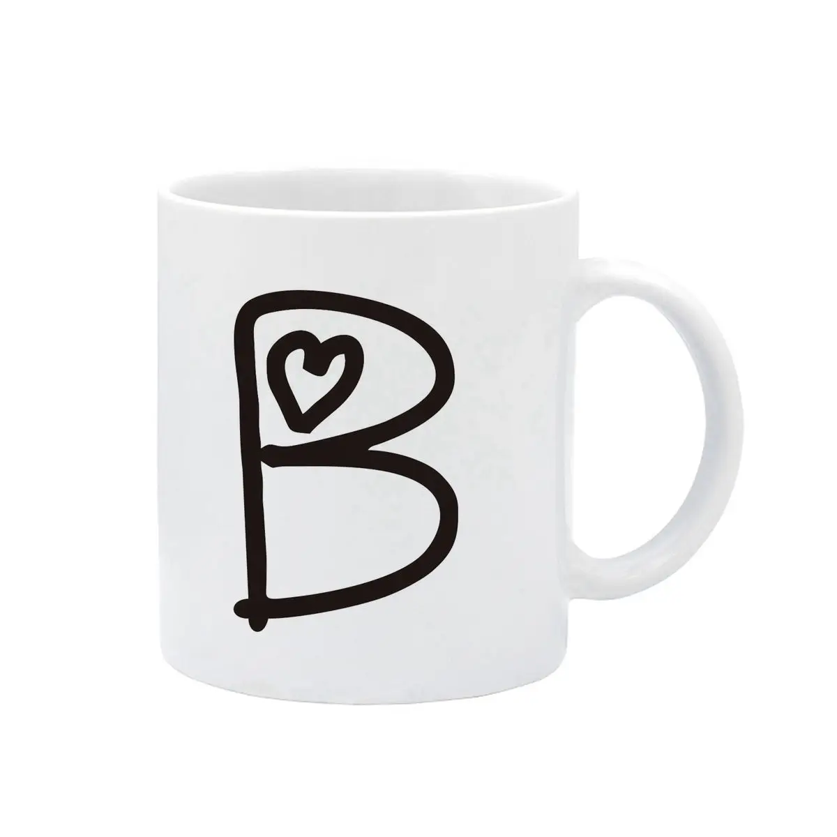 

Birthday Age Name English Letter B Large Handle High Quality White Ceramic Mug 11 oz Cold and Hot Drink Coffee Cup