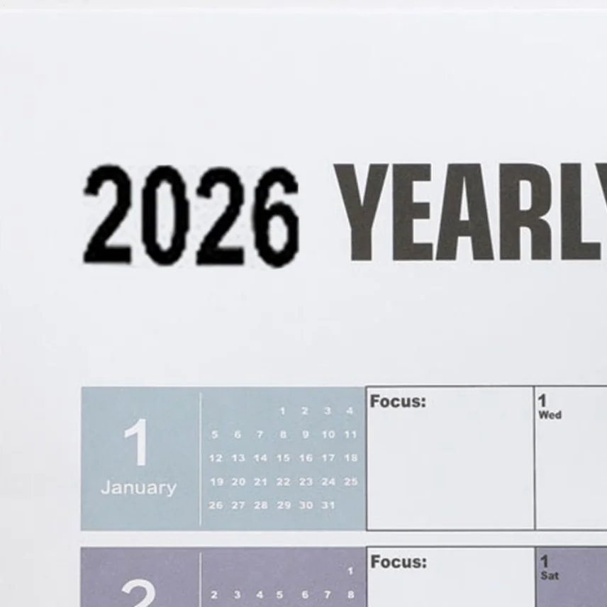 

2026 Yearly Wall Calendar Full Year Calendar Poster To-Do List Appointments Planning Goals Schedule Task Calendar