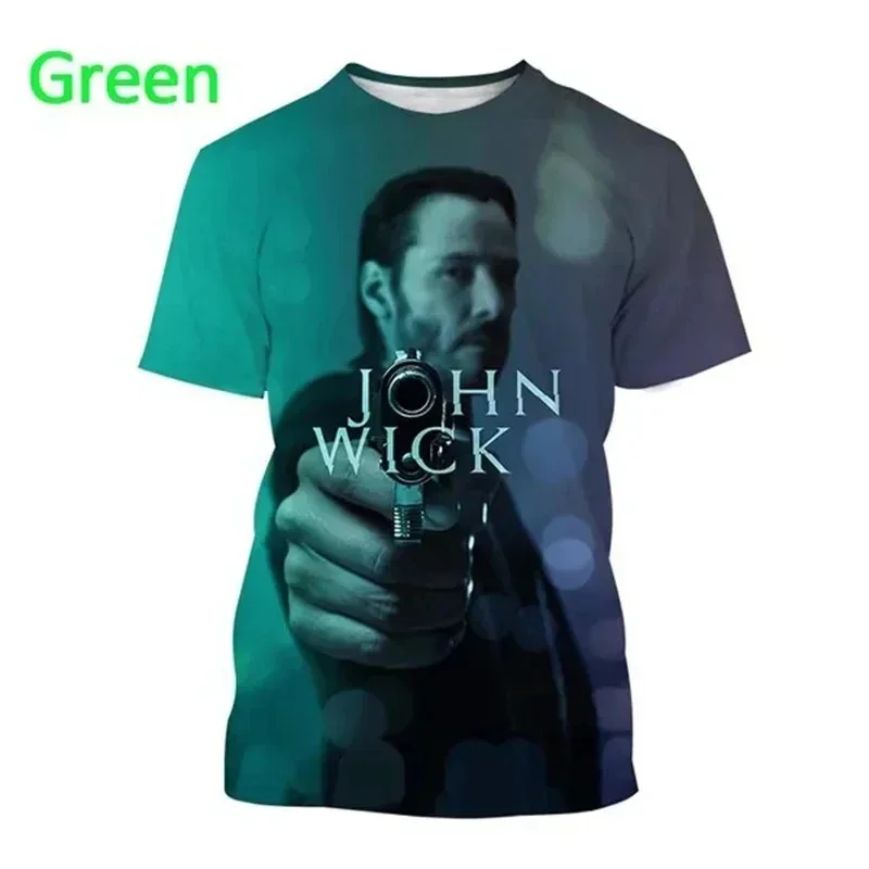 Classic Movie John Wick Keanu Reeves 3D Print T-Shirt Men Women Short Sleeve T Shirts Oversized Harajuku Tees Tops Kid Clothing