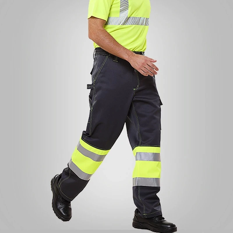 Work Clothing Hi Vis Long Sleeves Reflective Safety Working Uniform Porter Construction Worker Electric Jacket and Pants