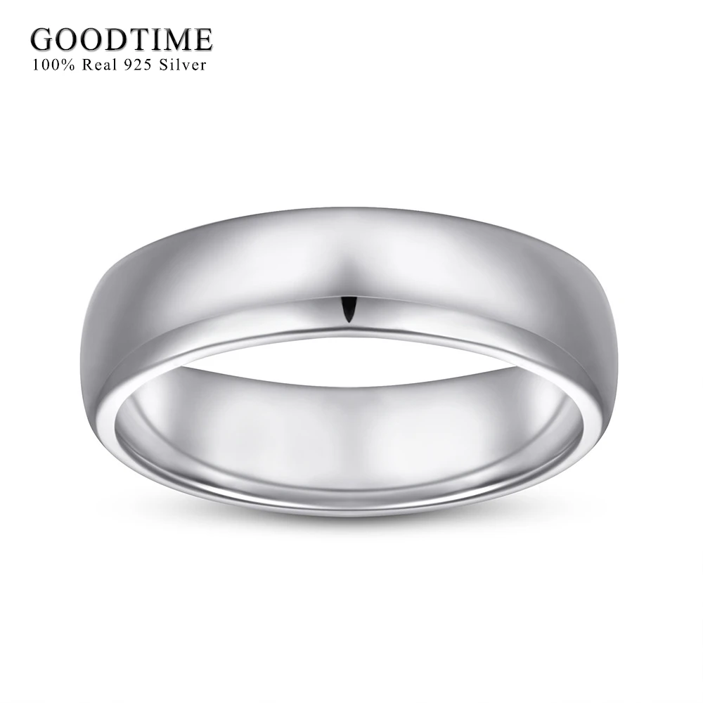

Fashion Ring For Men Pure 925 Silver Ring Trendy Smooth Wedding Band 5mm Ring Jewelry For Gentleman Lover Anniversary Gift
