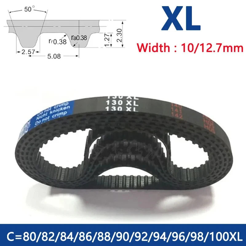 

1PCS XL Timing Belt 80/82/84/86/88/90/92/94/96/98/100XL Width 10mm 12.7mm Rubber Closed Loop Synchronous Belt Pitch 5.08mm