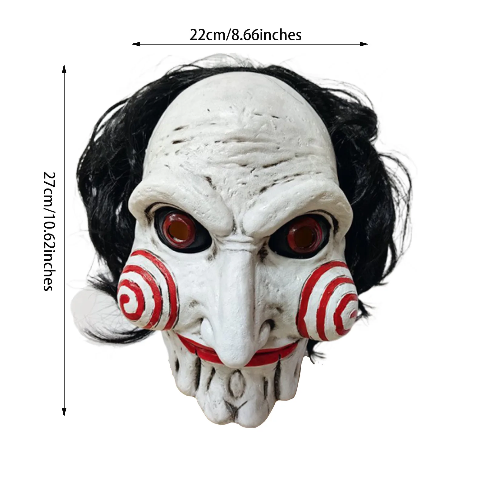 Horror Halloween Props Mask terror Demon jigsaw saw Mask Cosplay Spiral Scary Clown Full Head Mask Cosplay Killer Latex Mask