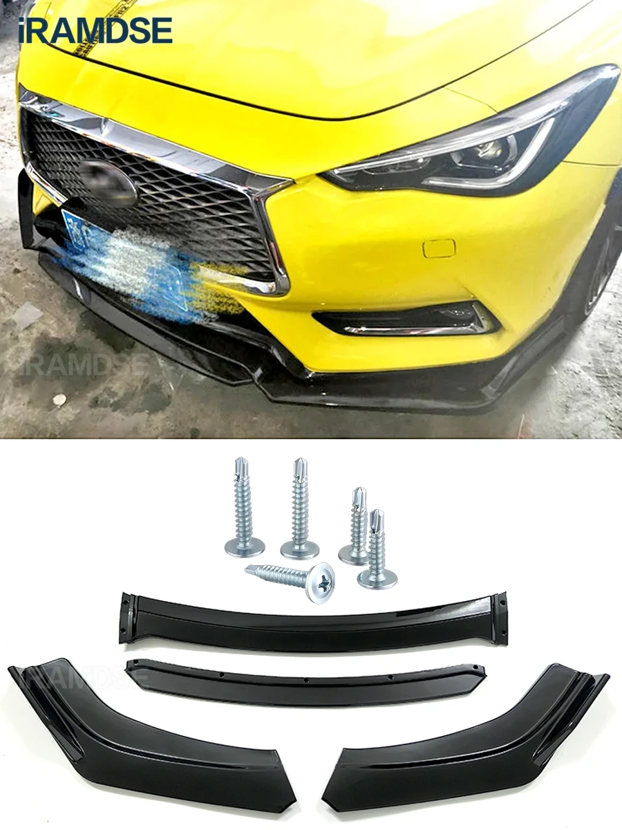 

Front Splitter for Infiniti Q60 2016 2017 2018 2019 Bumper Spoiler Carbon Surface Protector Plate Lip Body Kit